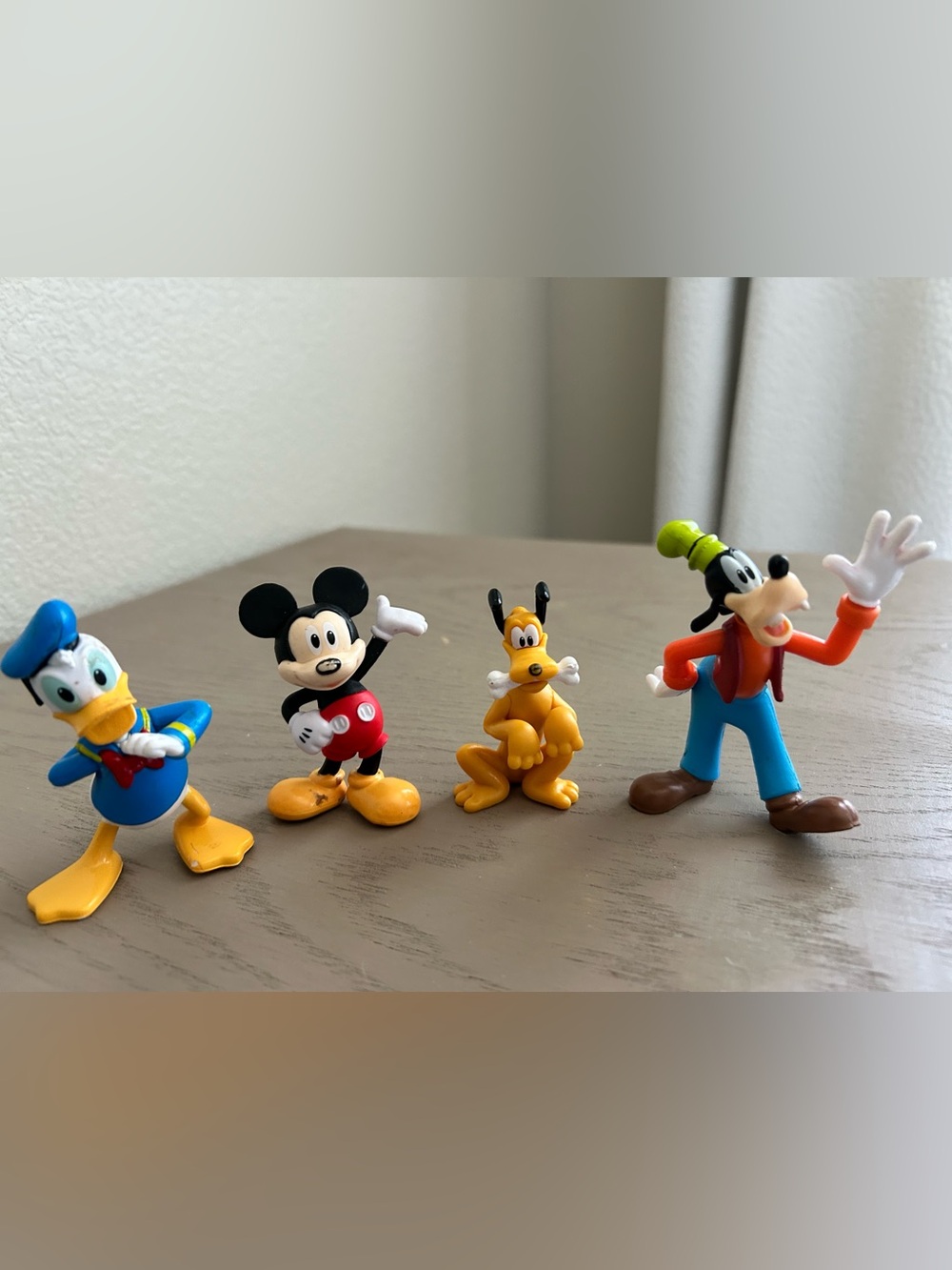 Disney Mickey, Pluto & Goofy Figure Trio - Yellow, Black, Red, Blue
